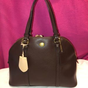 Coach Peyton Leather Cora Domed Purse